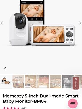 Momcozy White 5-Inch Dual-Mode Smart Baby Monitor BM04
